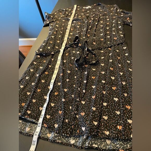 DR2 Black Red Abstract Heart Long Sleeve Fully Lined Shirt Dress Women’s Size S - Picture 7 of 8